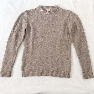 L.L. Bean 100% Lambs’ Wool Crew Neck Tan Sweater